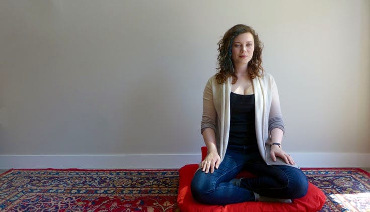 Woman meditating.