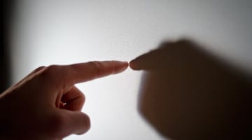 A finger pointing.
