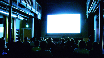 Blank screen at the cinema.