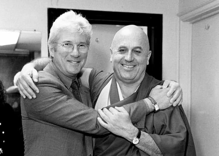 Richard Gere and Matthieu Ricard hugging
