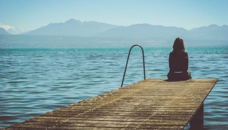 water, dock, alone
