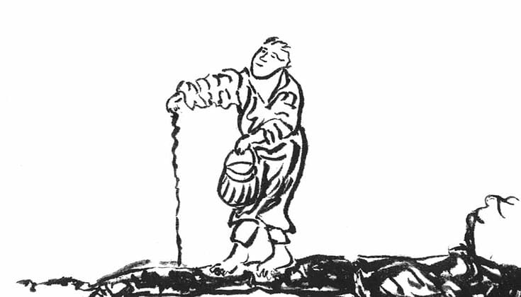 Illustration of man walking.