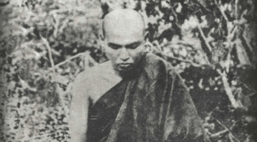 Monk Ledi Sayadaw sitting in meditation.