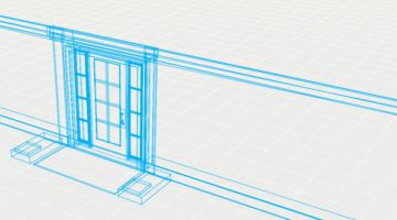 Architectural drawing of a door.