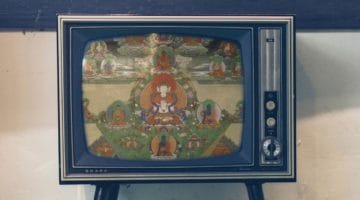 Thangka on a TV Screen.