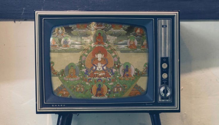Thangka on a TV Screen.