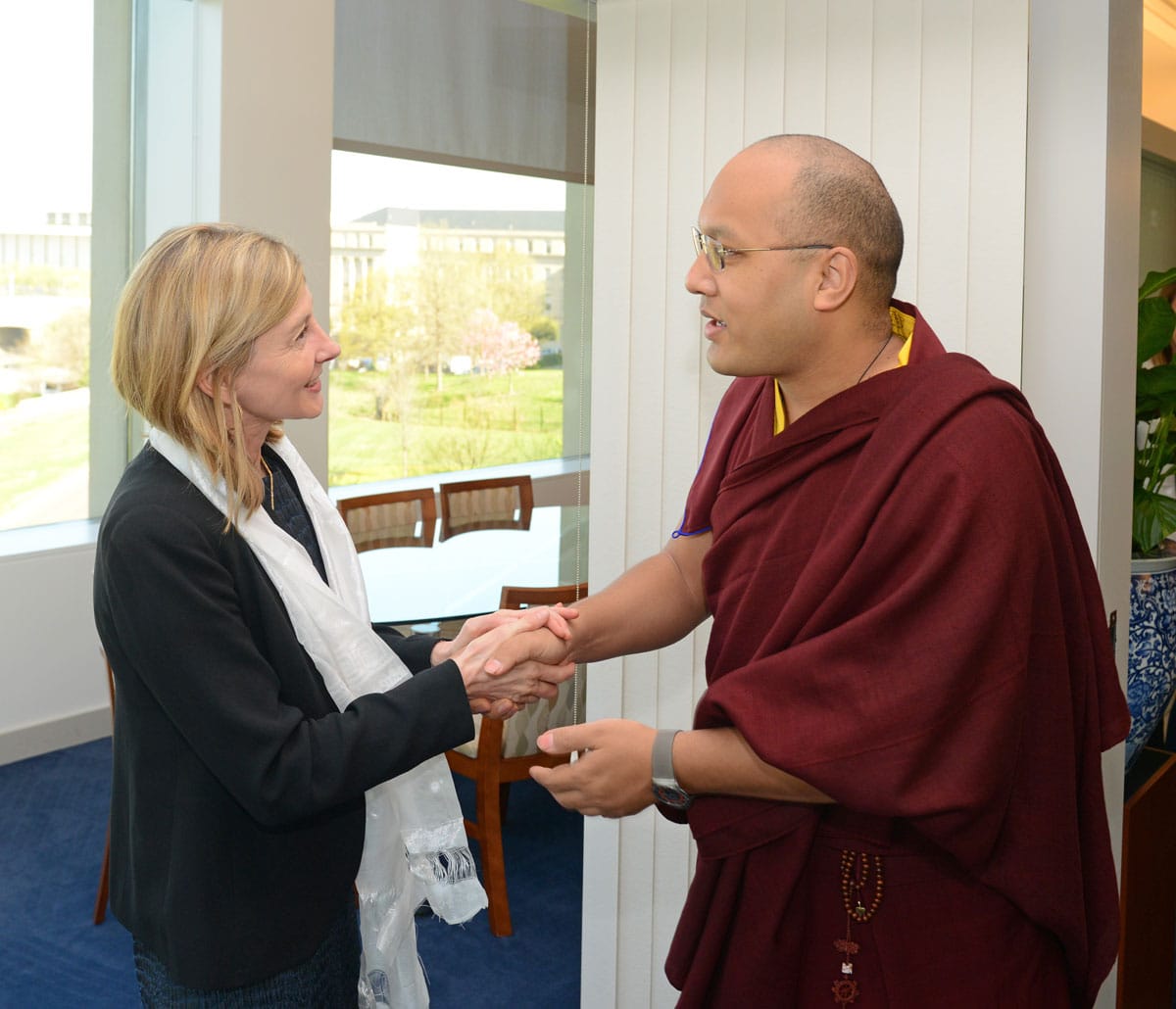 Karmapa US Institute of Peace King in Queens Kagyu Buddhism Barry Boyce compassion tradition technology new 2015