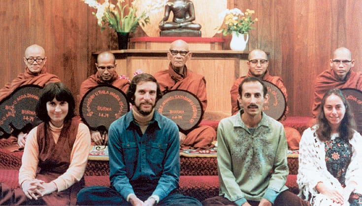 jack kornfield with sharon salzberg, joseph goldstein, and mahasi sayadaw