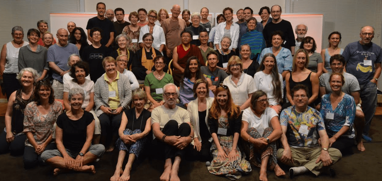 Attendees of last year's retreat with our guest teachers, Tsoknyi Rinpoche, Sylvia Boorstein, and Melissa Myozen Blacker, Roshi.