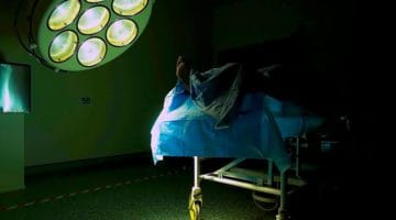 Hospital bed.