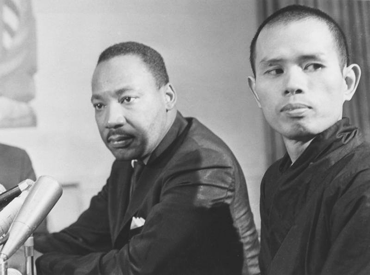 Dr. Martin Luther King announcing that he had nominated Thich Nhat Hanh for the Nobel Peace Prize.