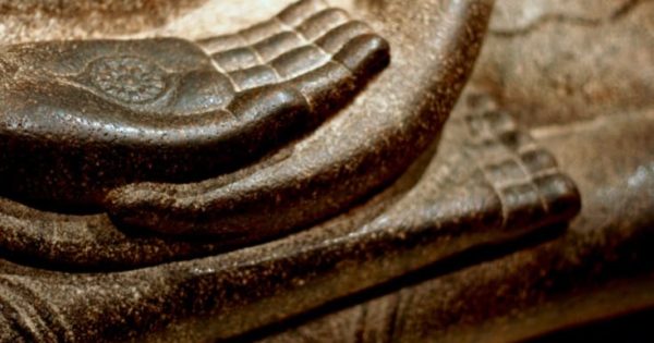 Buddha seated in meditation.