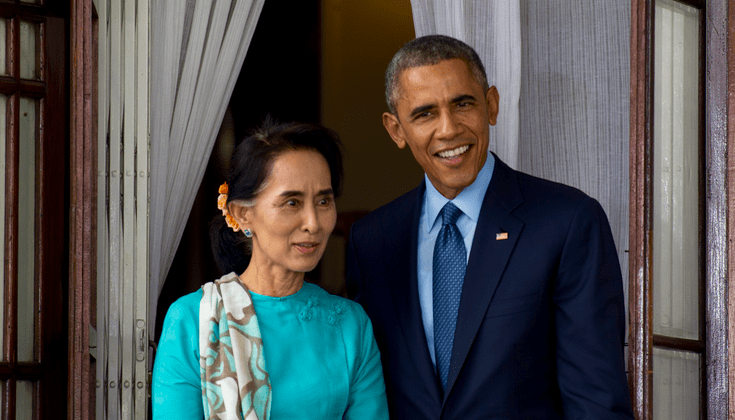Obama and Aung San Suu Kyi.
