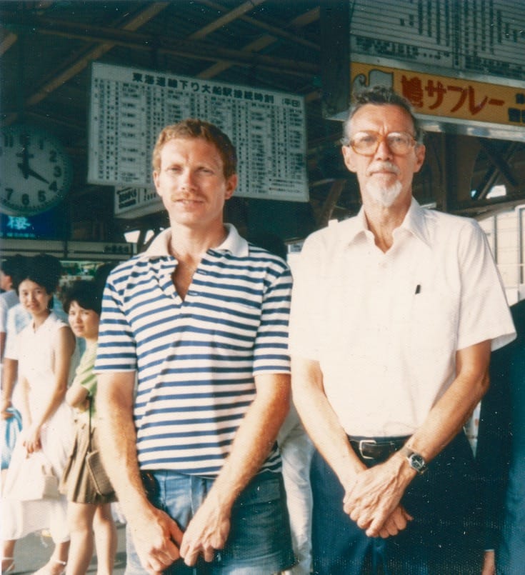 David Weinstein and Robert Aitken in Japan, 1985.