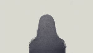 Silhouette of a woman.