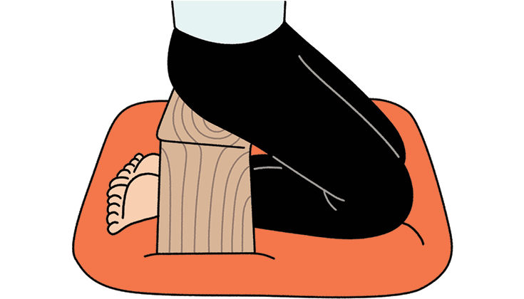 A zabuton (soft mat) and zafu (cushion) will offer support for zazen (zen meditation)