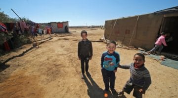 Syrian refugee children playing.