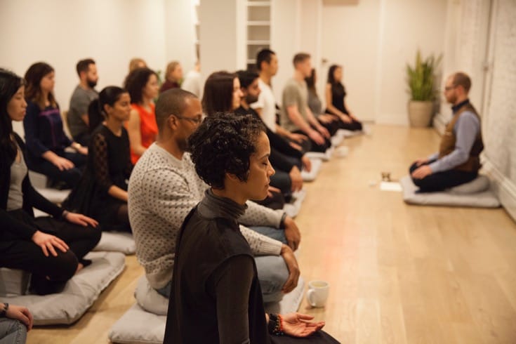 Meditators in a class at MNDFL.