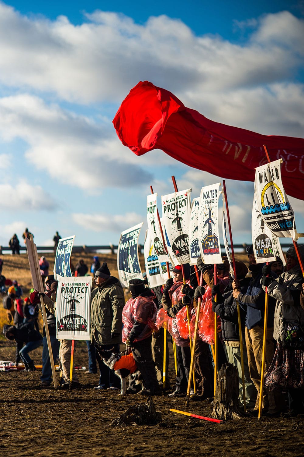 Protesters at the Oceti Sakowin camp at Standing Rock. Photo by Lucas Zhao.