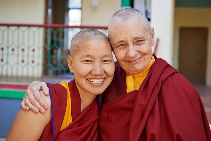Jetsunma Tenzin Palmo with Yshe Lhamo  one of the Geshema