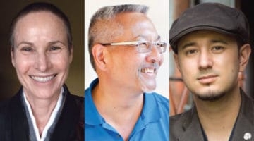 L-R: Setsuan Gaelyn Godwin (photo by Kishin Eric Arbiter), Larry Yang (photo by Kathleen Harrison), Dungse Jampal Norbu (photo by Michael Velasco)