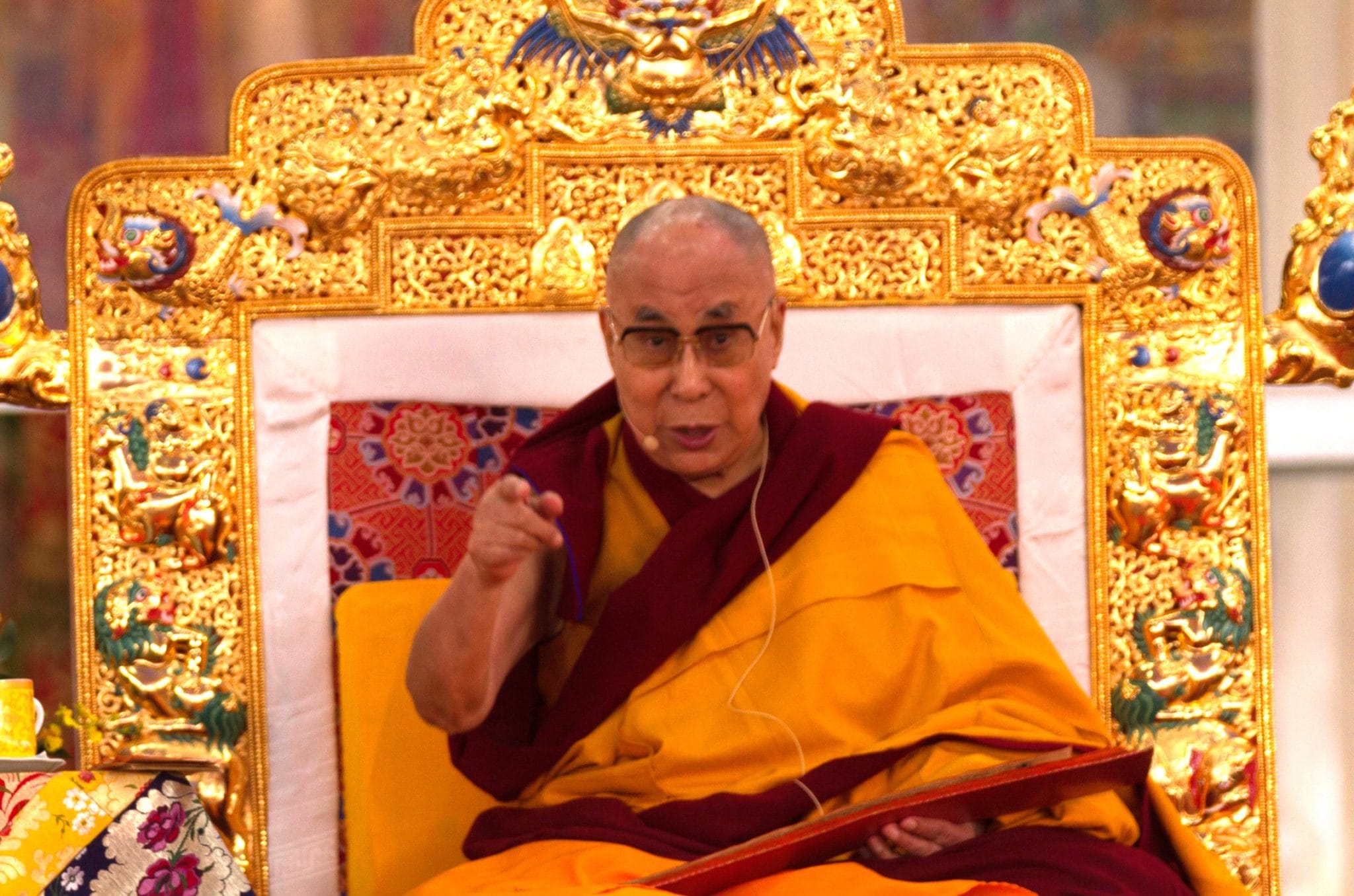 His Holiness the Dalai Lama at the Kalachakra Empowerment, Bodhgaya, India, 2017. Photo by Gordon Eaton.