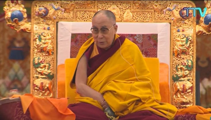 His Holiness the 14th Dalai Lama on the final day of the Kalachakra