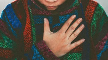 Hand over heart.