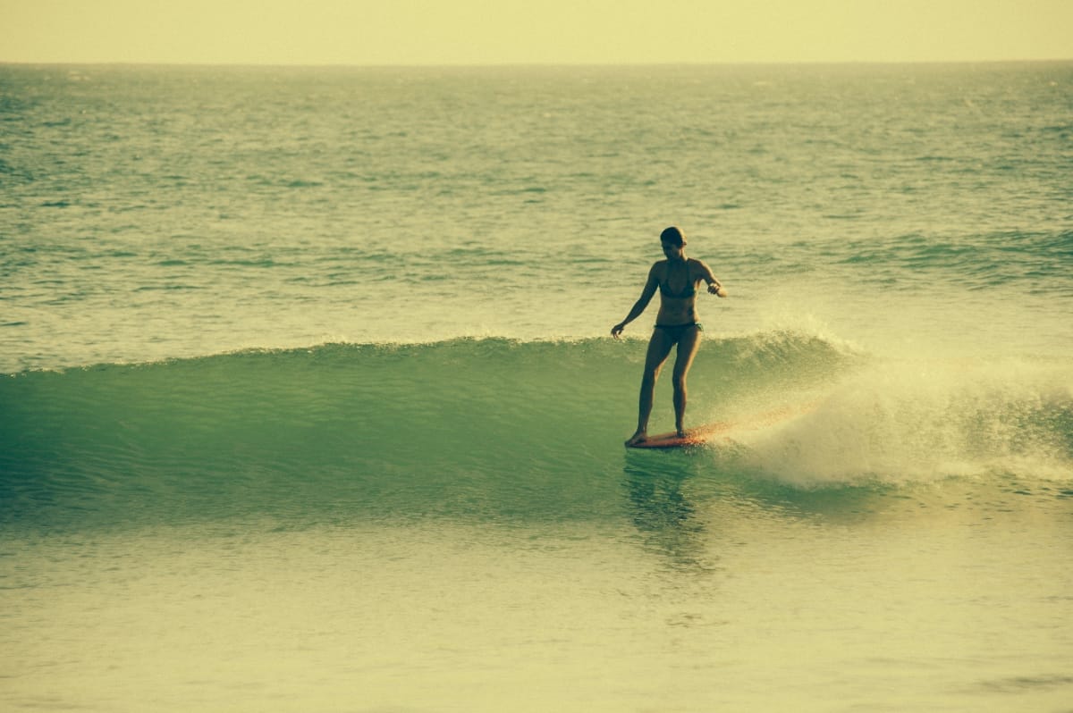 Surfer Belinda Baggs; photo by Nathan Oldfield. 