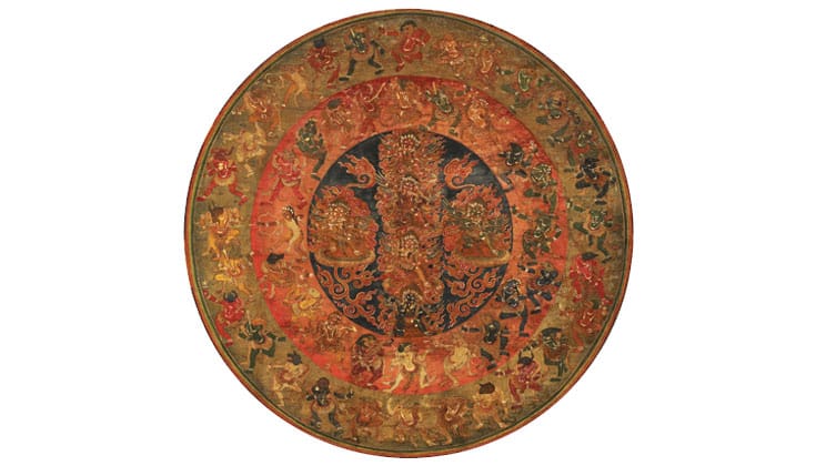 Detail from “Peaceful & Wrathful Deities of the Bardo”; Tibet, 19th century.