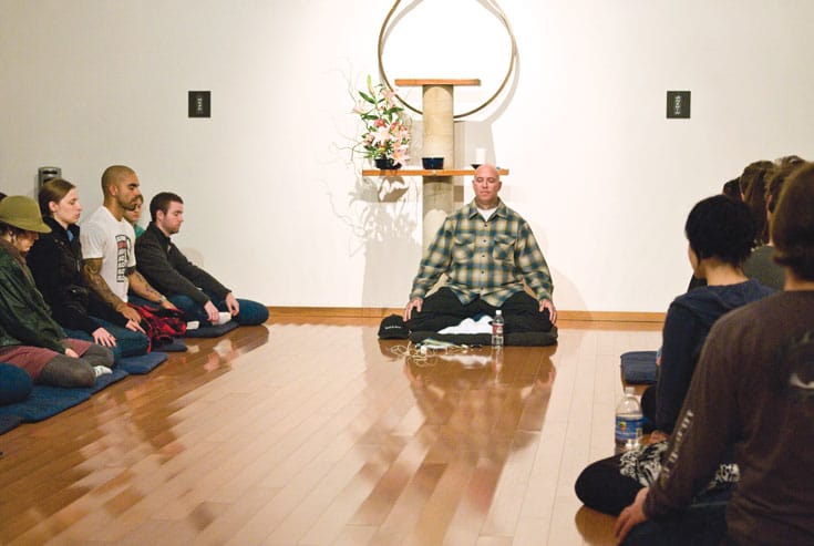 Noah Levine teaching at Against the Stream Buddhist Meditation Center. Photo by Cat Gwynn.
