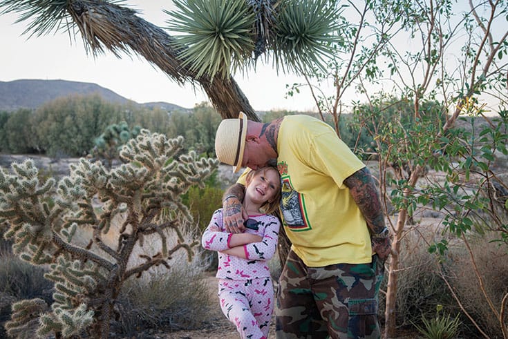 Noah Levine with his daughter, Hazel. Photo by Sarit Z. Rogers.