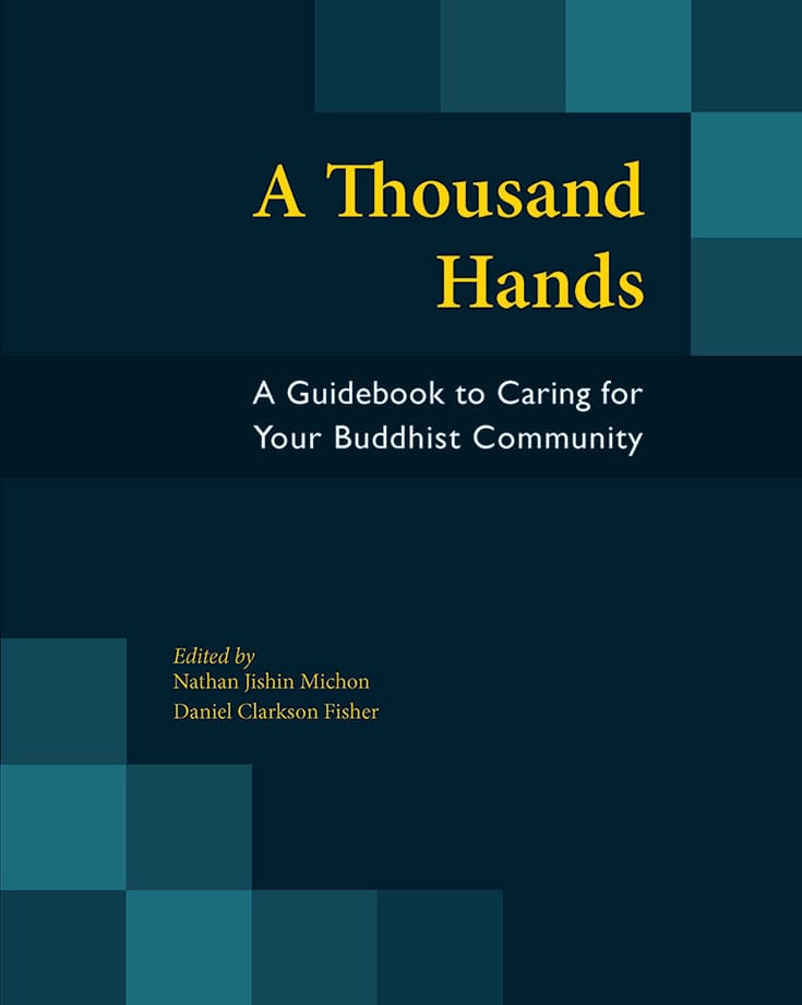 Book cover for A Thousand Hands. It has yellow text over a blue background.