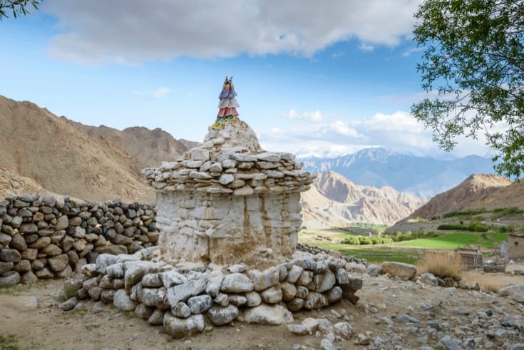 A stone stupa.