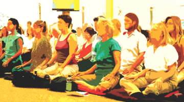 Students in meditation.