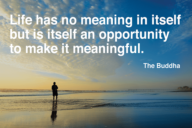 Life has no meaning in itself but it is itself an opportunity to make it meaningful.