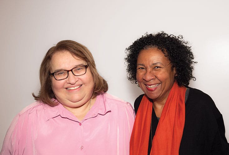 Photo of Sharon Salzberg and bell hooks smiling