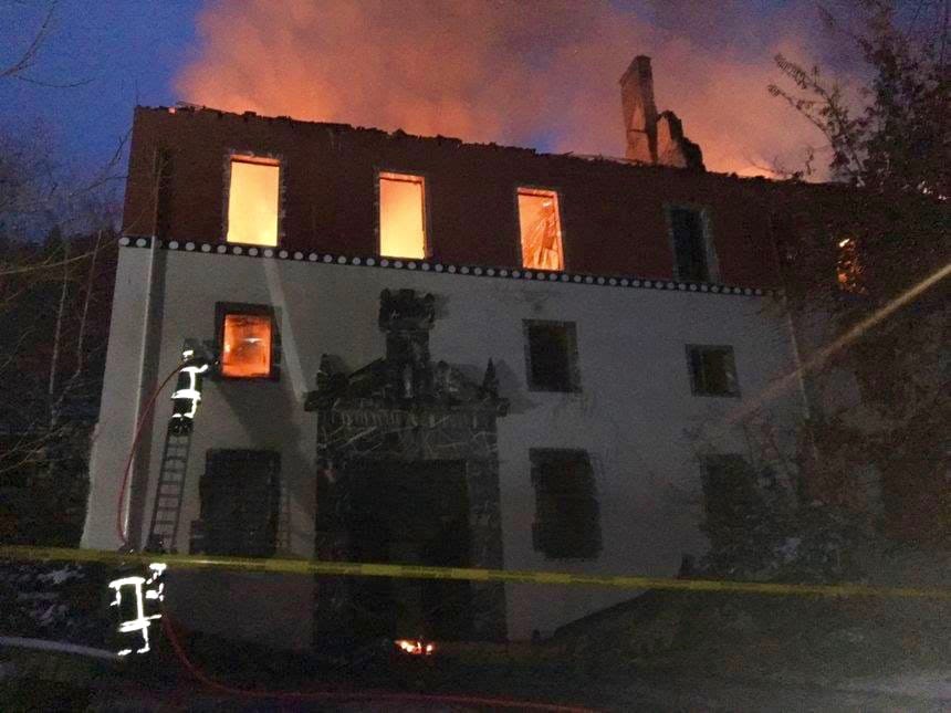 Building destroyed by fire.