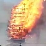 16-story Buddhist pagoda in China destroyed by fire