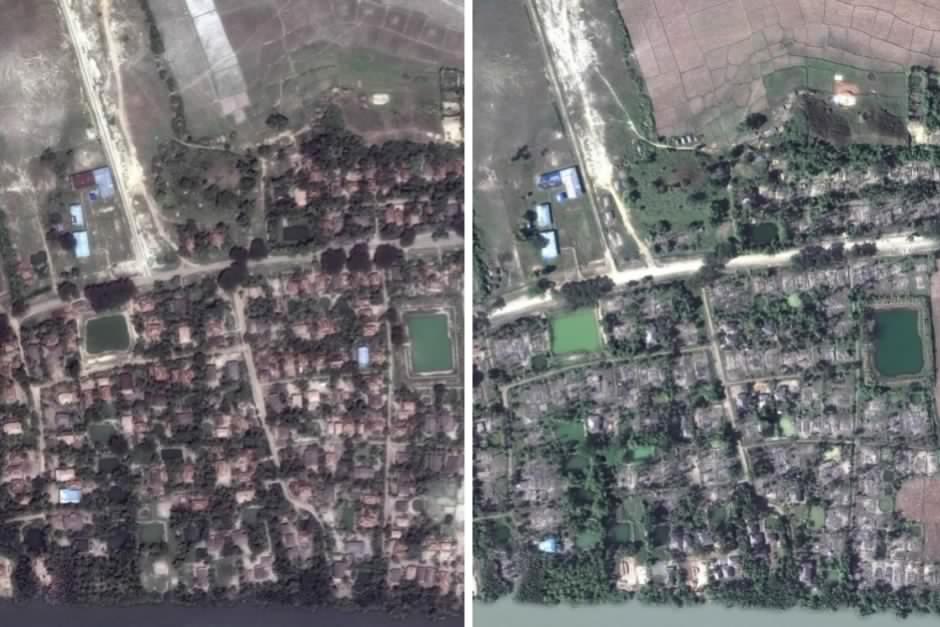 Satellite images Myanmar.