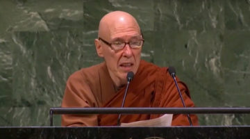 Watch Ven. Bhikkhu Bodhi deliver UN speech on climate change emergency