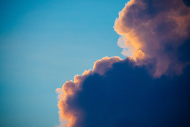 Clouds in a blue sky.