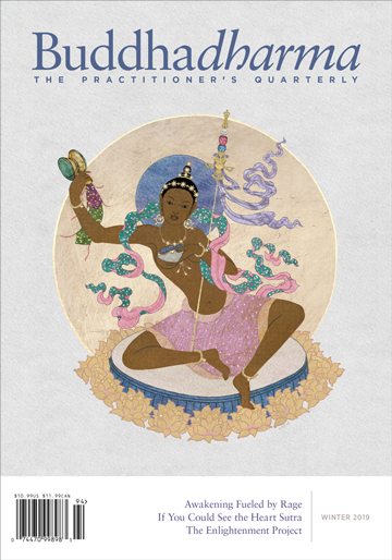 The cover of Buddhadharma. A woman is on the cover.