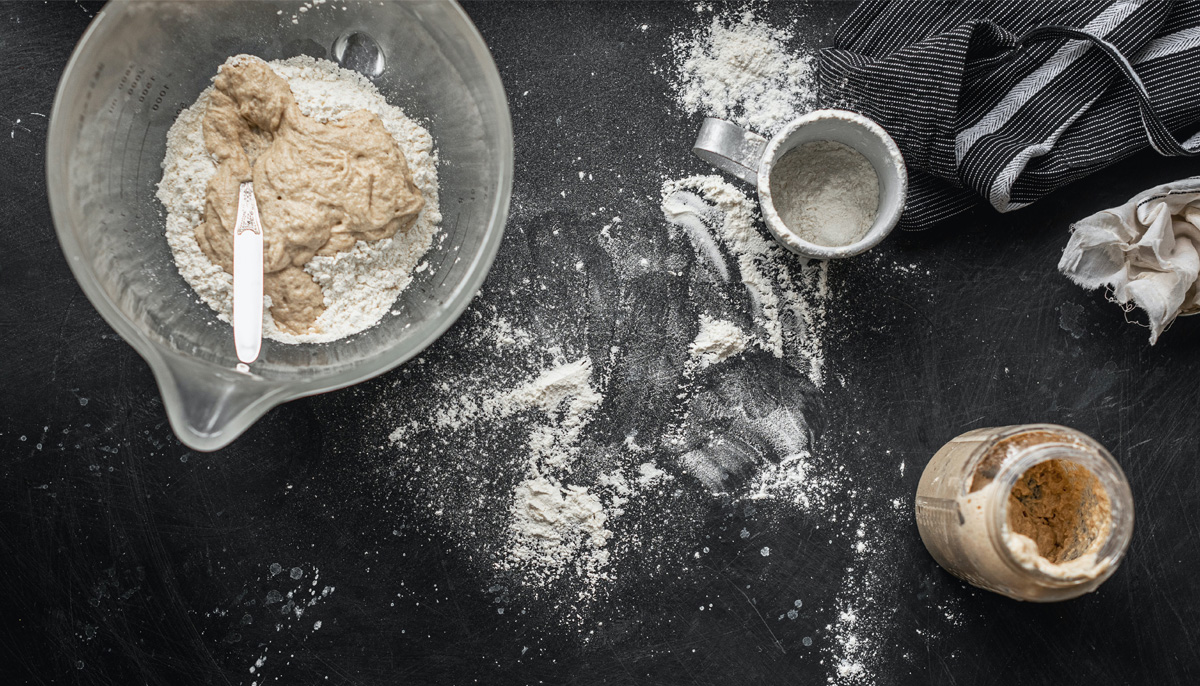 photo of bread making with sourdough starter