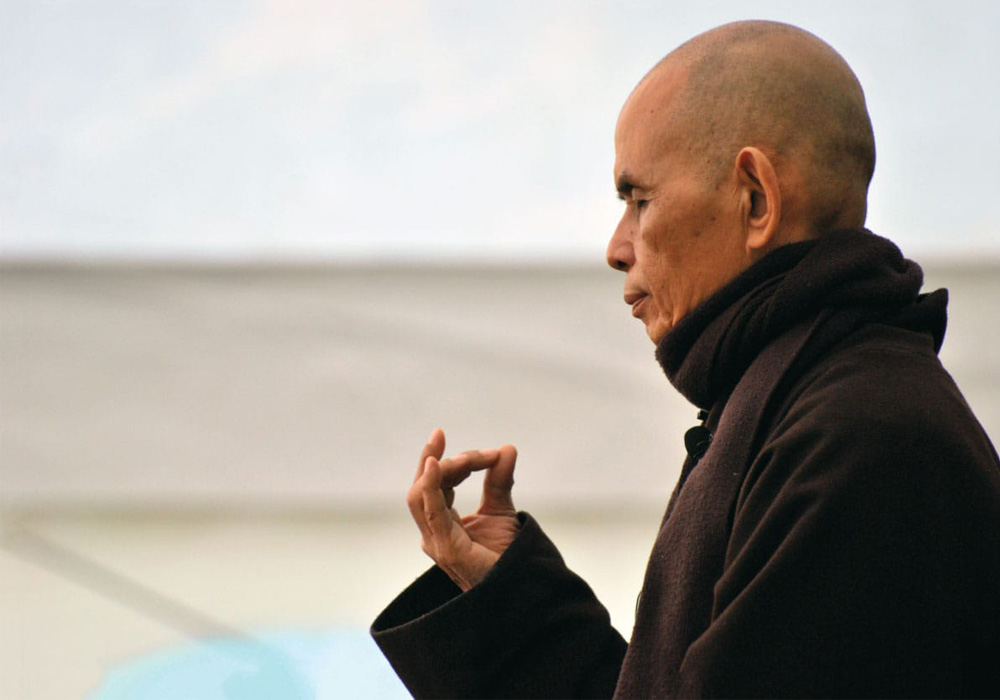 Thich Nhat Hahn meditating.