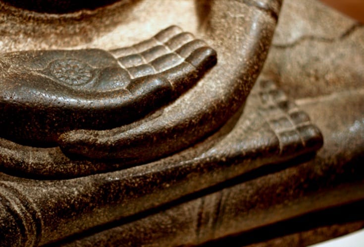 Buddha seated in meditation.