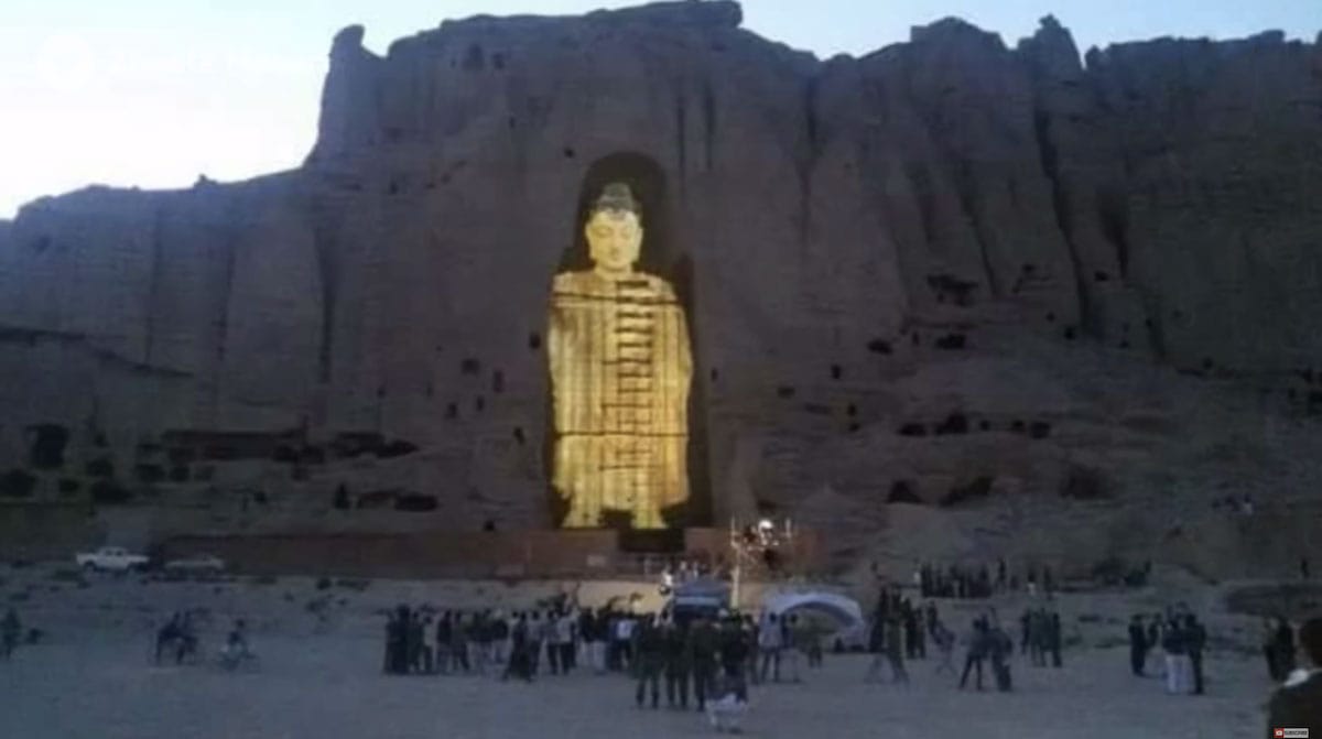 3d light projection laser hologram bamiyan buddhas afghanistan destroyed taliban lion's roar buddhism news