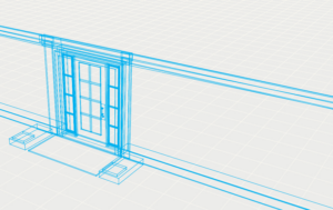 Architectural drawing of a door.