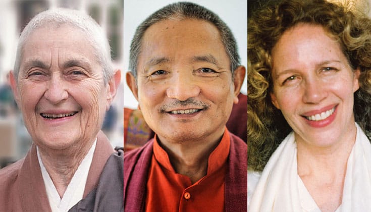 Blanche Hartman, Tulku Thondup Rinpoche, and Narayan Helen Liebenson.