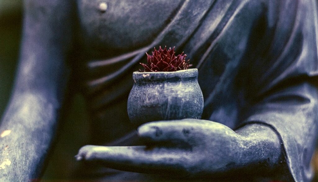 Buddha holding a flower